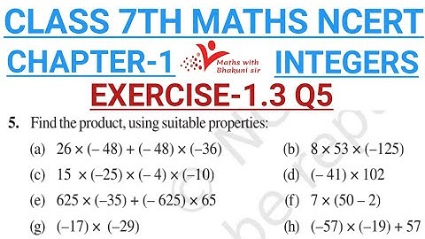 Class 7 Maths Ex- 1.3 Q-5 | Integers Ch-1 | NCERT CBSE Maths Solutions