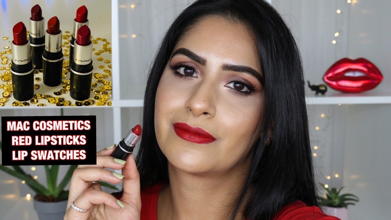 MAC Red Lipsticks Lip Swatches Review | Mac Cosmetics | Mac Lipsticks - YouTube