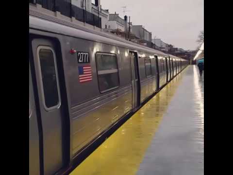 R68s #2777, #2808, & #2810 on the (N) Train leaving Bay Parkway's temporary platform