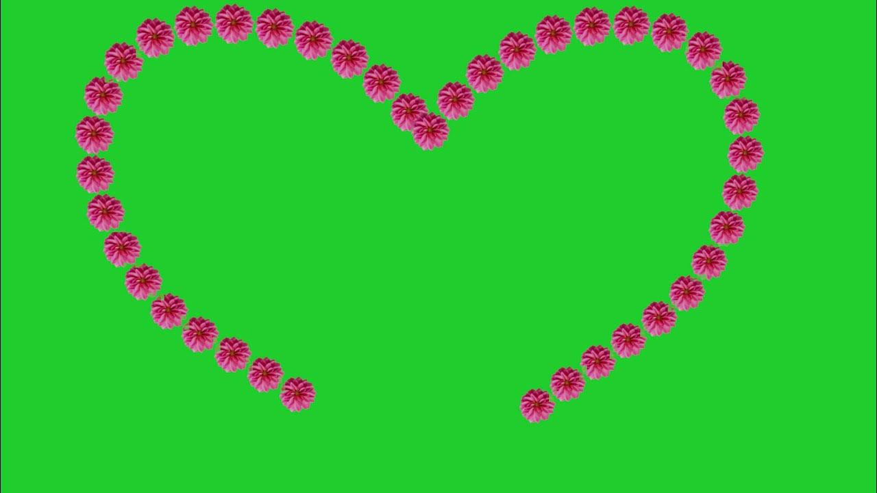 Футажи. Футажи. Сердечко на зеленом фоне. Рамка сердце. Сердечко хромакей.