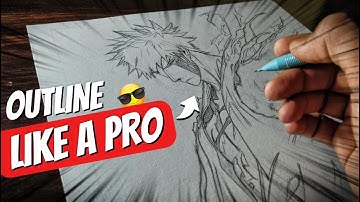 HOW TO DRAW ICHIGO OUTLINE FREEHAND IN 5 STEPS 😱 | IN 5 STEPS | OUTLINE TUTORIAL EASY #ichigo