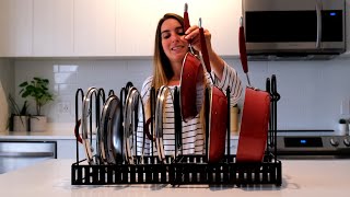 STORLUX Expandable Pots and Pans Organizer - Adjustable 10 Tiers Pot Rack with 6 DIY Methods