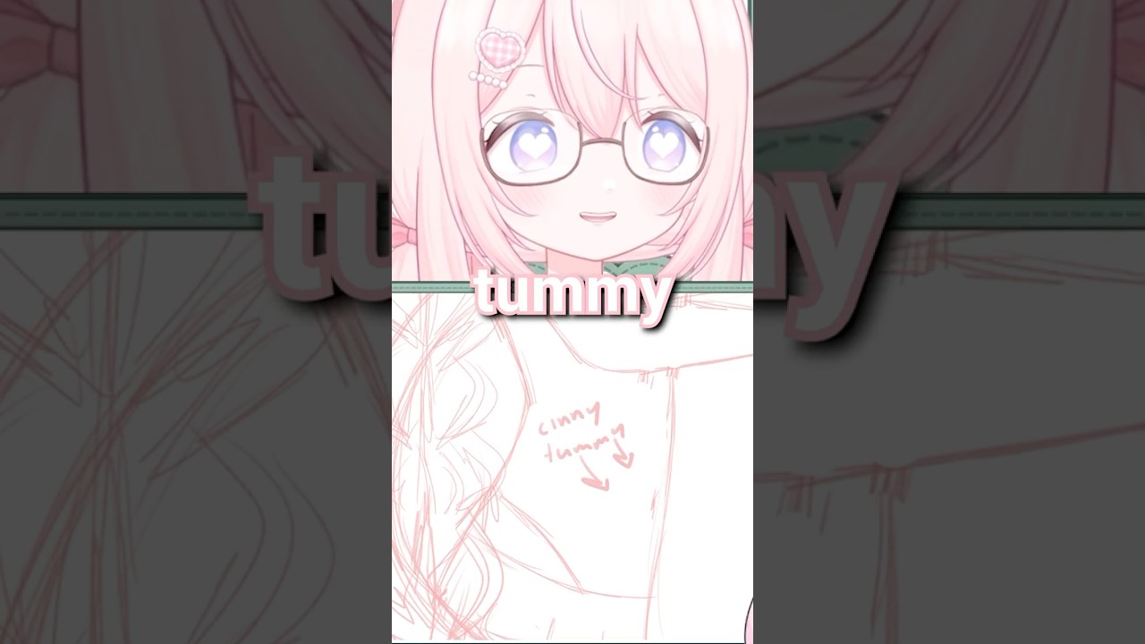 cinny's tummy?! #vtuber #drawing #art