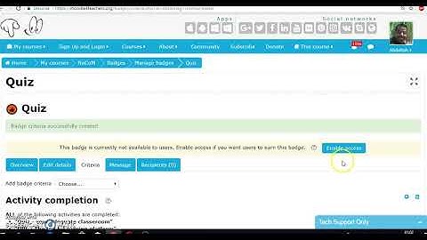 Adding a badge in Moodle