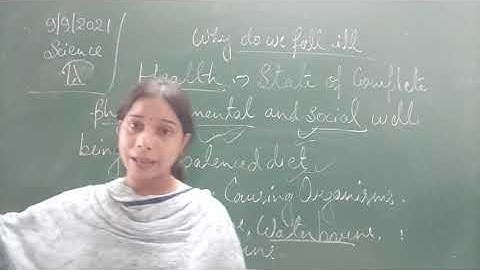 Class IX Science 09 09 2021 by Ms Mridulata upadhyay Why do we fall ill