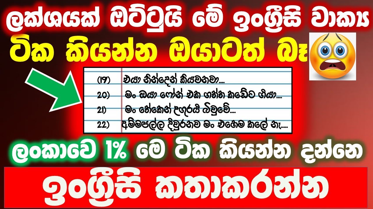 Any Sinhala sentences into English |   bet you can't translate these sentences into English