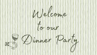 🍷 Welcome to Our Dinner Party Background | Elegant Green Stripes | Party Ambience Screensaver