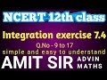 12 th (NCERT) Mathematics-INTEGRATION (CALCULUS) | EXERCISE-7.4 (PART-2)| Advin maths (Hindi)