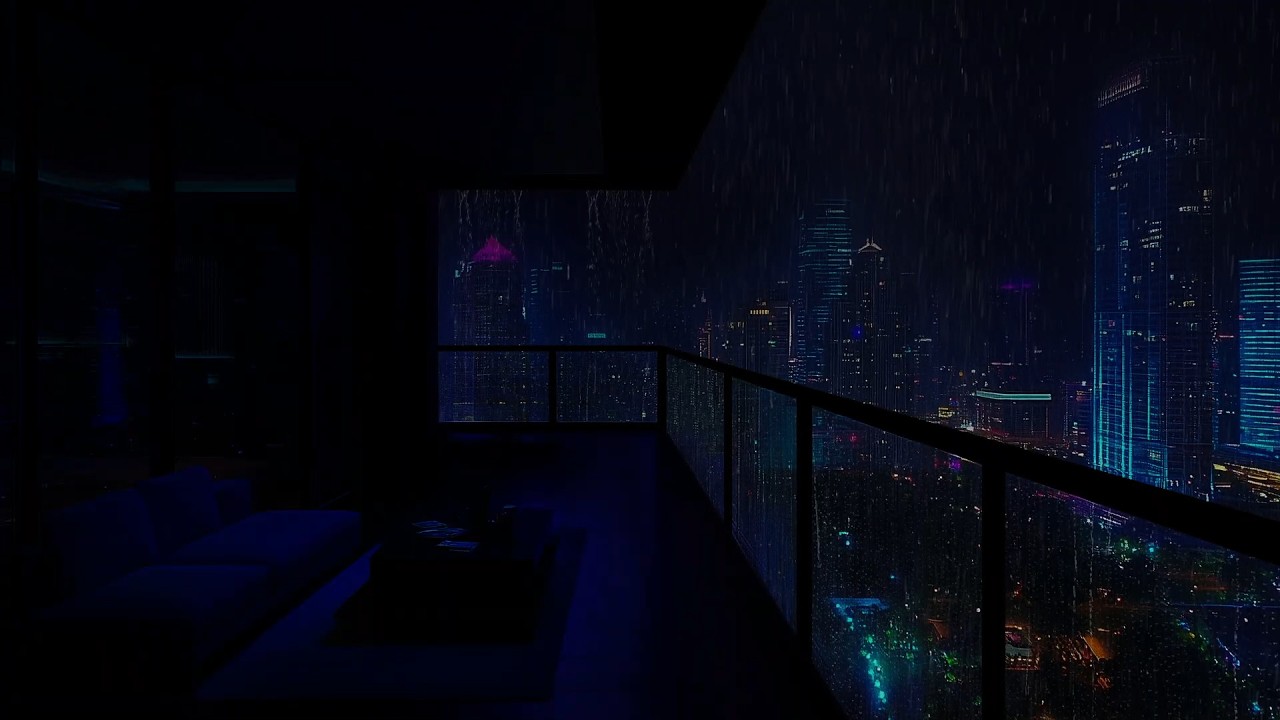 🌧️ Luxury NYC Skyline Apartment Rain (Ad-Free) AFTER 5 MINUTES YOU’LL FALL INTO DEEP SLEEP