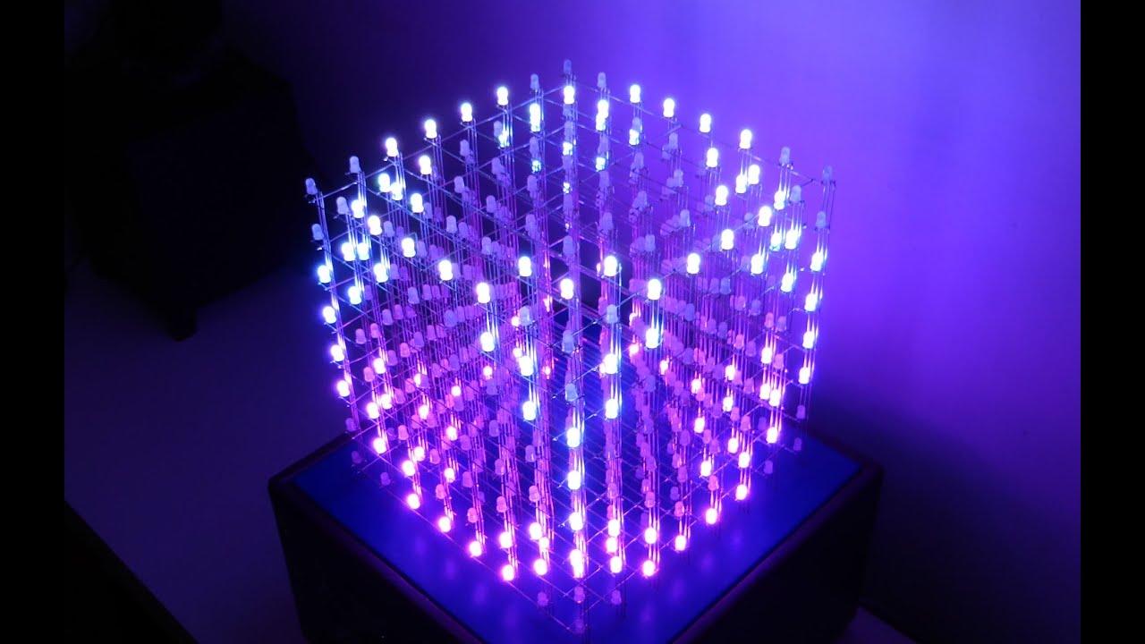 bleg klæde sig ud konkurrenter 3D 8x8x8 RGB LED Cube - DEMO and BUILD [extended version] - YouTube