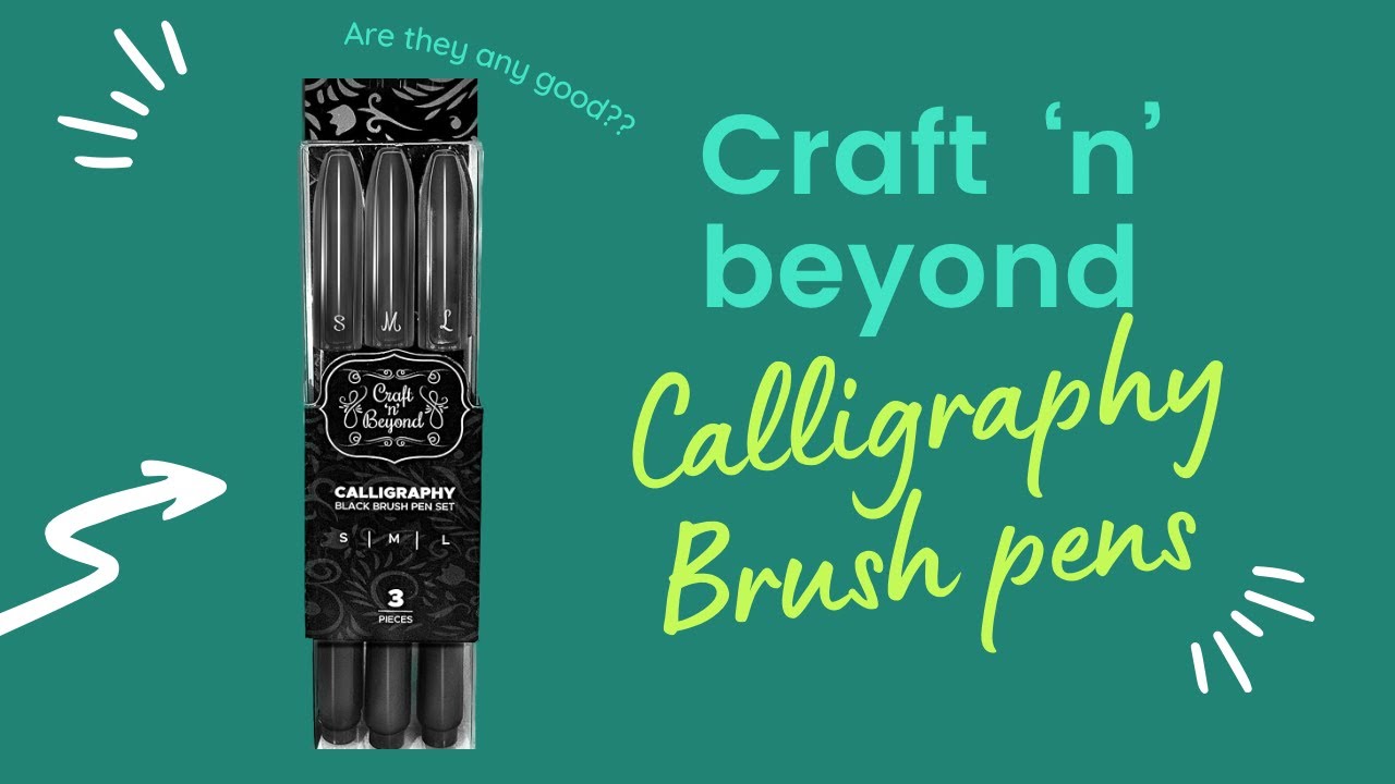 Craft 'n' Beyond Calligraphy Brush Pens Pack of 3 Small, Medium and Large Markers for Hand Lettering, Art Drawing, Sketching, Scrapbooking, Journaling