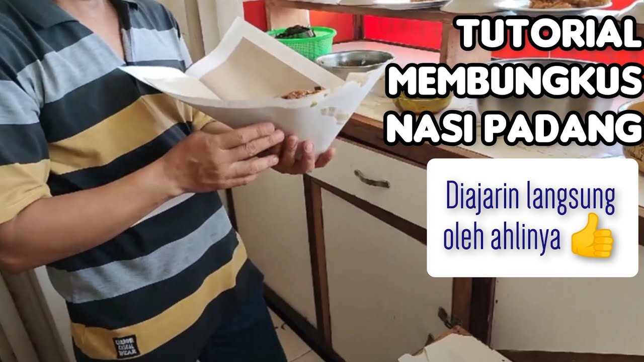 TUTORIAL Cara Membungkus Nasi Padang | Membungkus Nasi Pakai Kertas