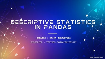 Descriptive Statistics in Pandas