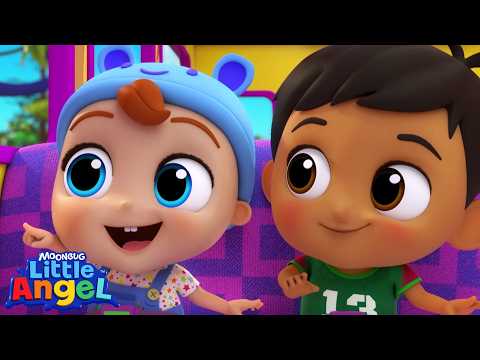 Animal Park Bus | Little Angel 🚌Nursery Rhymes for Kids
