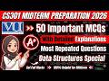 CS301 Data Structures Midterm 2026 | Repeated Long Questions &amp; Short Questions