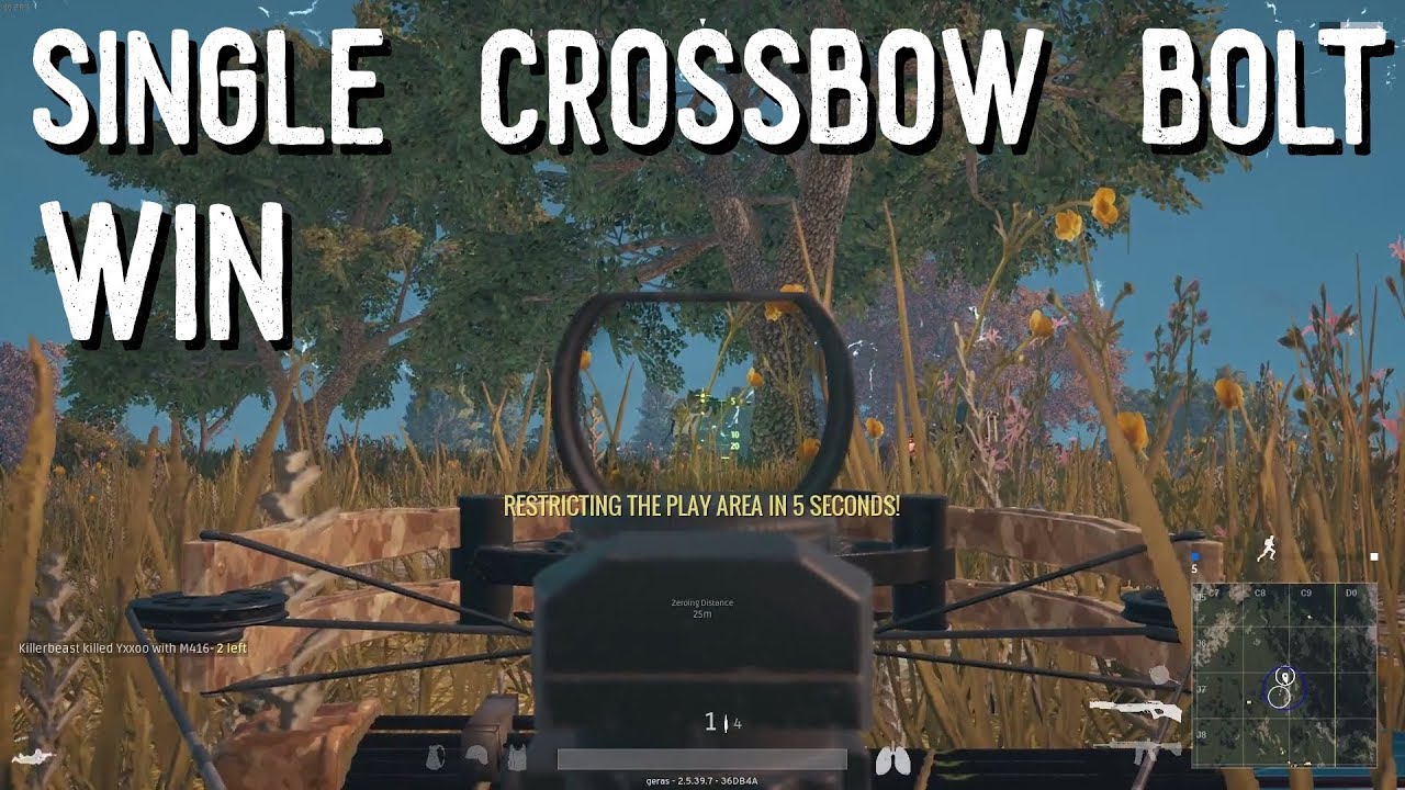 Unintentional single crossbow bolt challenge solo win FPP - PLAYERUNKNOWN'S BATTLEGROUNDS (PUBG)