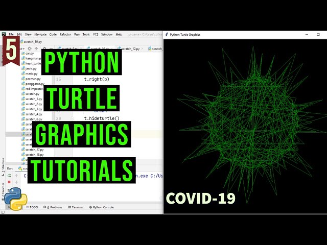 draw covid 19 with python turtle python turtle graphics tut