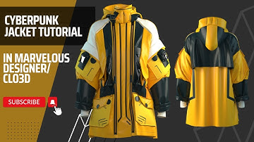 Marvelous Designer/Clo3D tutorial guide to Create a Cyberpunk Jacket | PART 2 Design with me