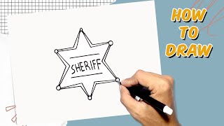 How To Draw Sheriff Badge