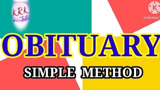 OBITUARY important Simple method