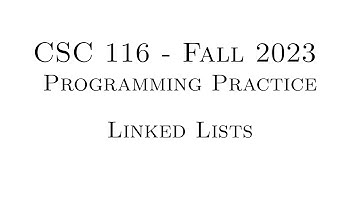 C++ Programming Practice (Fall 2023) - 11.01 - Linked Lists