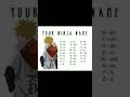 Your Ninja Name Anime Animememe Naruto Narutoshippuden Ninja Animeshorts 