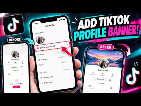 Video thumbnail: locating the Change background option on a TikTok profile