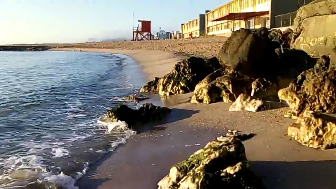 On Black Sea beach from Eforie Nord to Eforie Sud, Romania