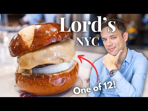 Eating the EXCLUSIVE Welsh Rarebit Burger from Lord's Best Burger in NYC