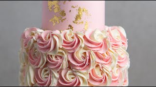 How To Make Two Tier Pink Rosette Cake- Rosie's Dessert Spot