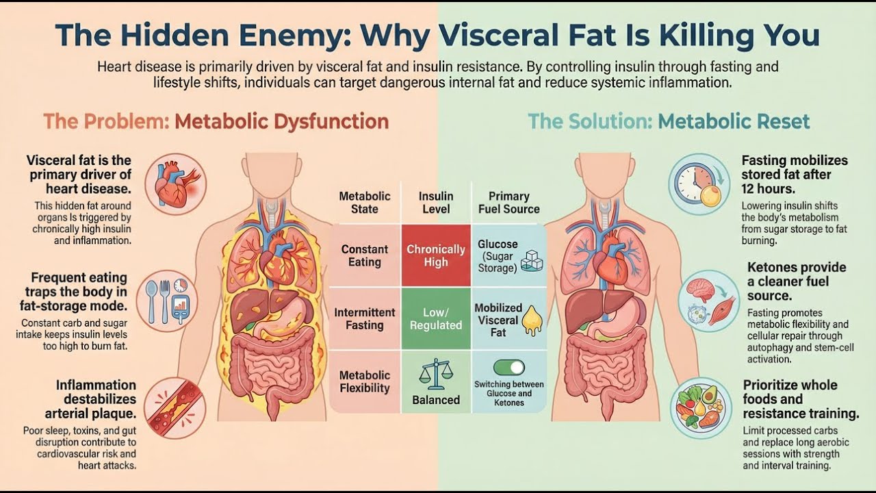 The Real Cause of Heart Disease (It’s NOT Cholesterol)Visceral Fat, Insulin & Why Fasting Works