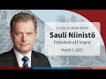 A Discussion with President Sauli Niinistö of Finland at Stanford University