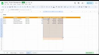Vergo Vendor Management Template in Google Sheets