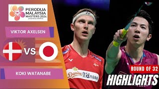 Viktor Axelsen (DEN) vs Koki Watanabe (JPN) - R32 | Malaysia Masters 2024