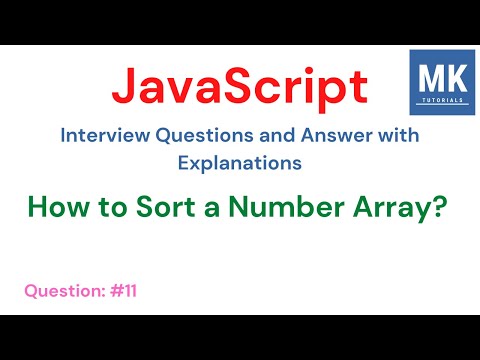 How to sort a number Array [ 2, 5, 10, 1, 4 ] ? | JavaScript Interview Questions - #11 | #javascript