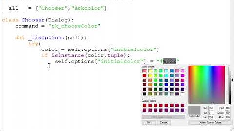 A Python 3 program to display Color Chooser using Tkinter.