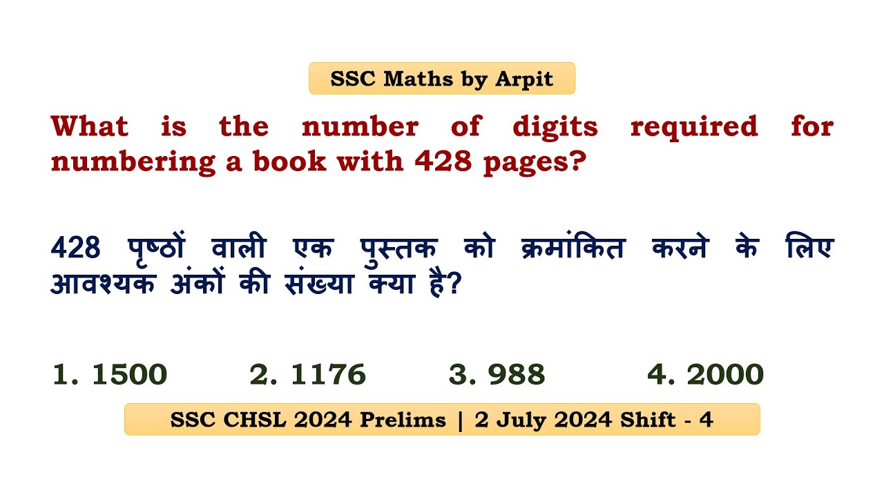 Required Number What is the number of digits required for numbering a book with 428 ...