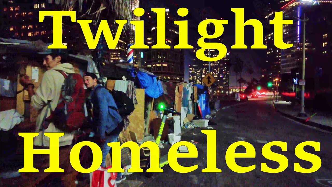 Twilight Skid Row Walk Rats Trash Los Angeles Homeless Encampments