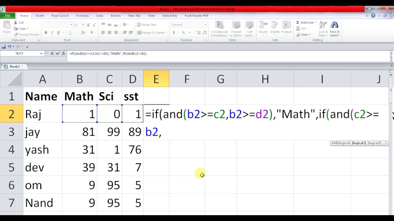 Logical Function in Excel - YouTube