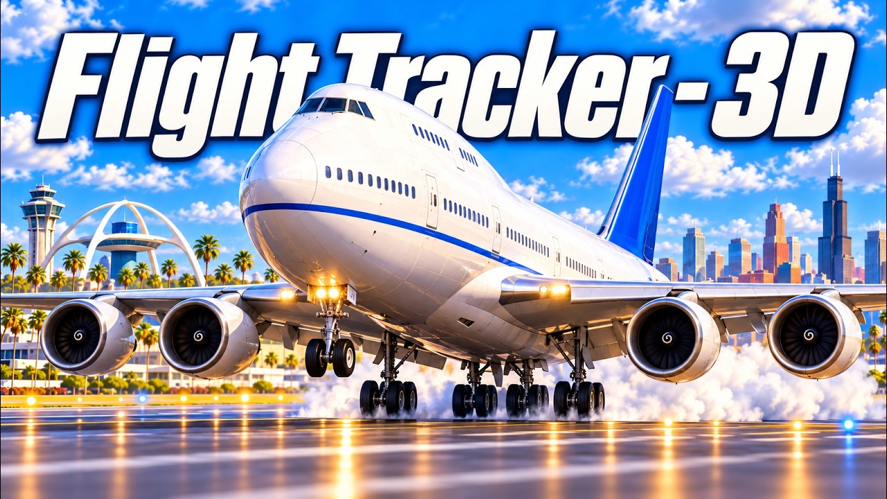 LAX Airport Live 3D Flight Tracker — Los Angeles, CA live camera thumbnail