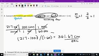 Dimensional Analysis Video 3  ex 4 5
