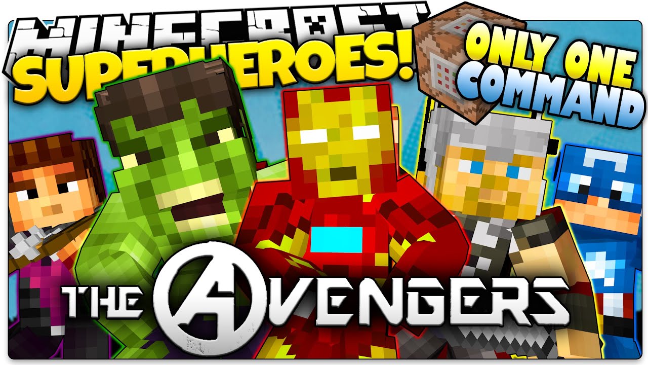 Minecraft  THE AVENGERS IN ONLY ONE COMMAND BLOCK!  How 