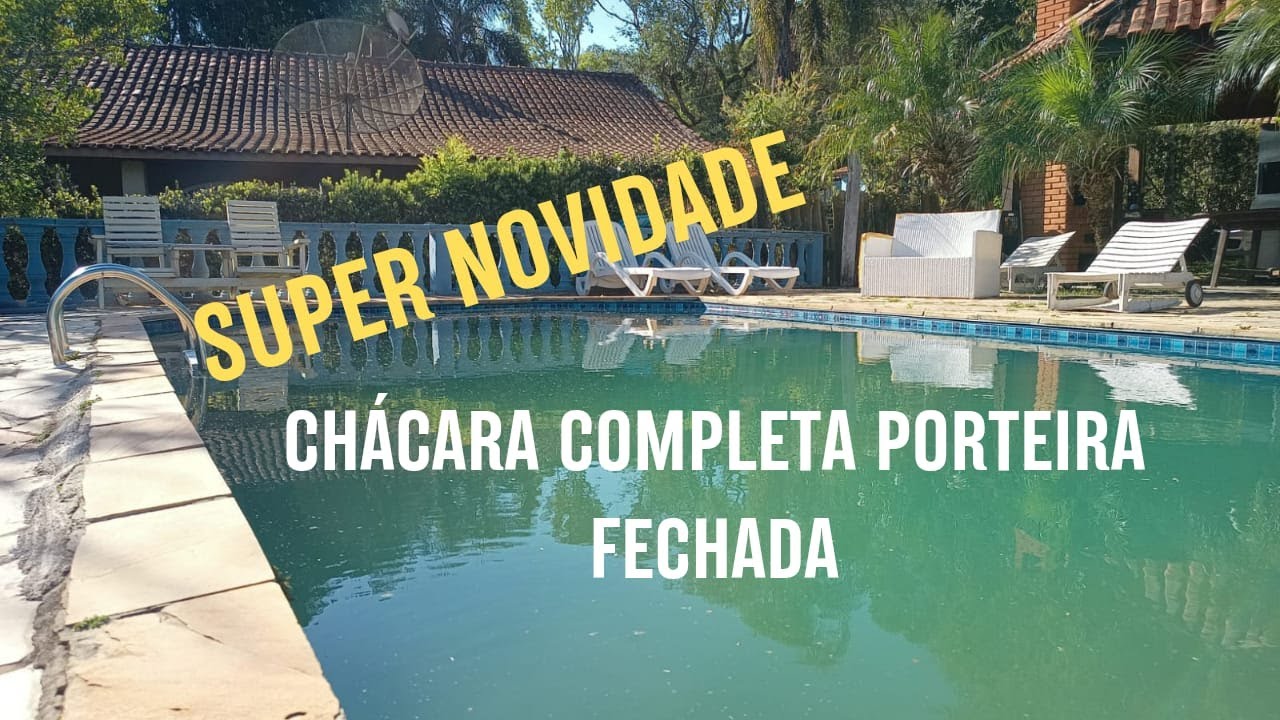 Chácara completa com porteira fechada e uma linda piscina