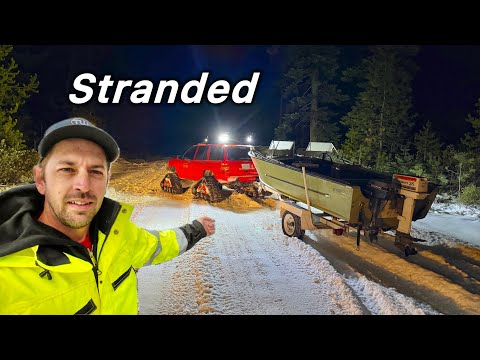 A Subaru Towing A Boat Got Stuck On A Snowmobile Trail…  (true Story)