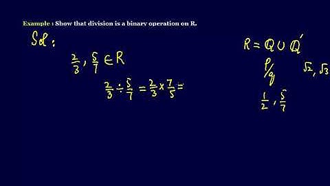 MTH405 Lecture 1 Part 7 Binary Operation Example