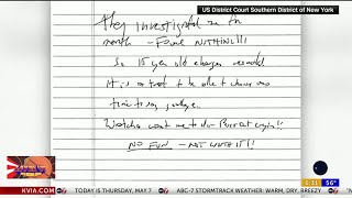 Judge releases purported Jeffrey Epstein suicide note