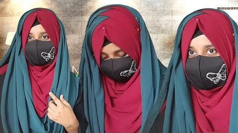 criss cross Hijab style with chiffon/ jorjet Hijab ( full coverage)
