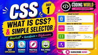Day1 of CSS for Beginners |What is CSS? |CSS Syntax |Inline, Internal, External CSS |CSS Selectors
