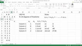 How to Construct Taguchi Orthogonal Array L9(3^4) in MS Excel