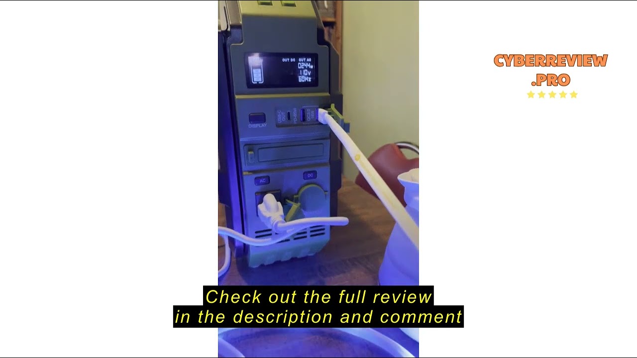 Review BROWEY Portable Power Station 1000W with Built-in Solar Panel, 614WH/192000mAh LiFePO4 Batter